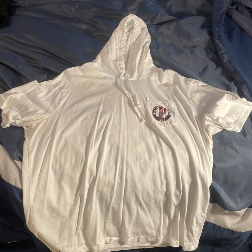 Polo Hooded Short Sleeve Graphic Tee, XL, Worn twice
